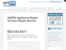 Tablet Screenshot of ampmappliancerepair.com